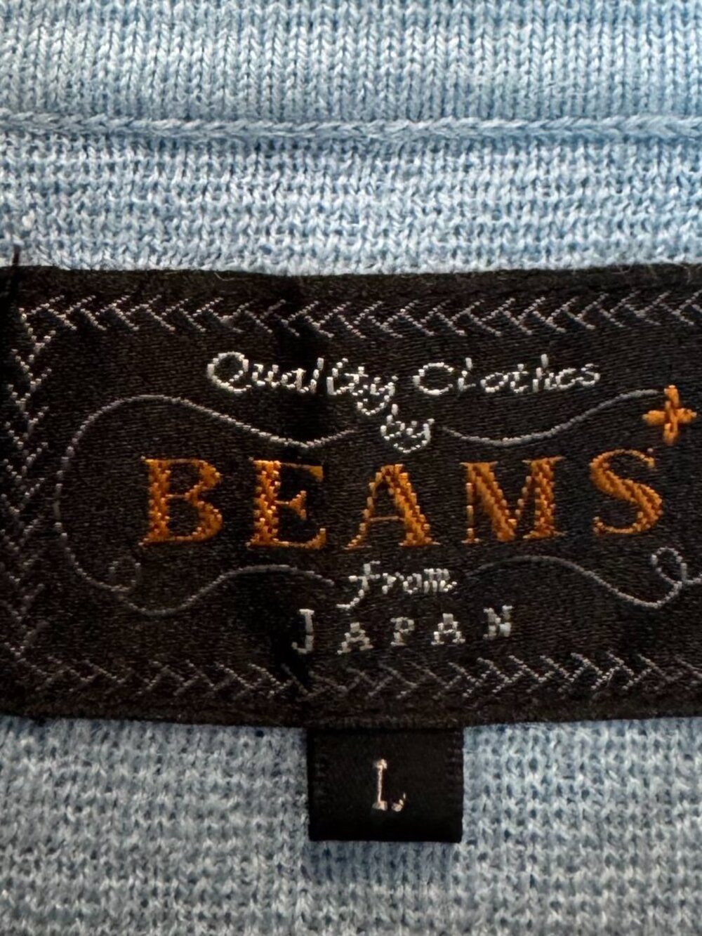 Beams+ Japan Argyle Knit Zip Polo Sweater Light Blue Size L - Picture 4 of 5